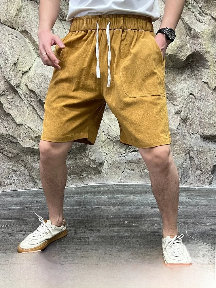 

Faionable Cotton Linen Blend Men's orts Breathable Skin-friendly Summer New Arrival Line Casual Straight Leg Pants