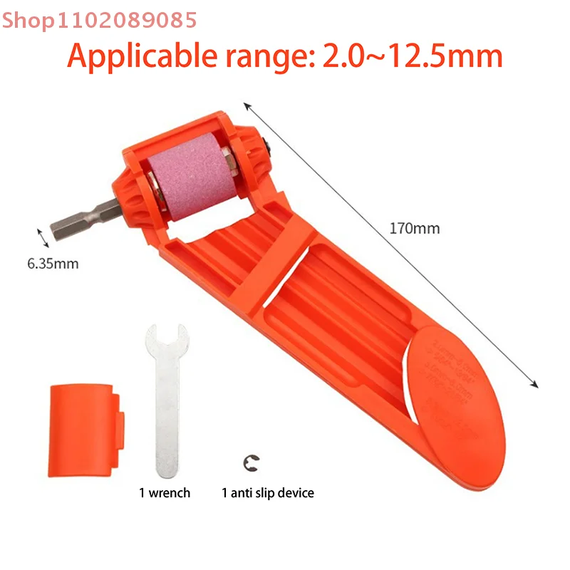 Versatile Portable Drill Bit Sharpener Set Includes Wrench; Corundum Wheel Grinder and Millstone Tools