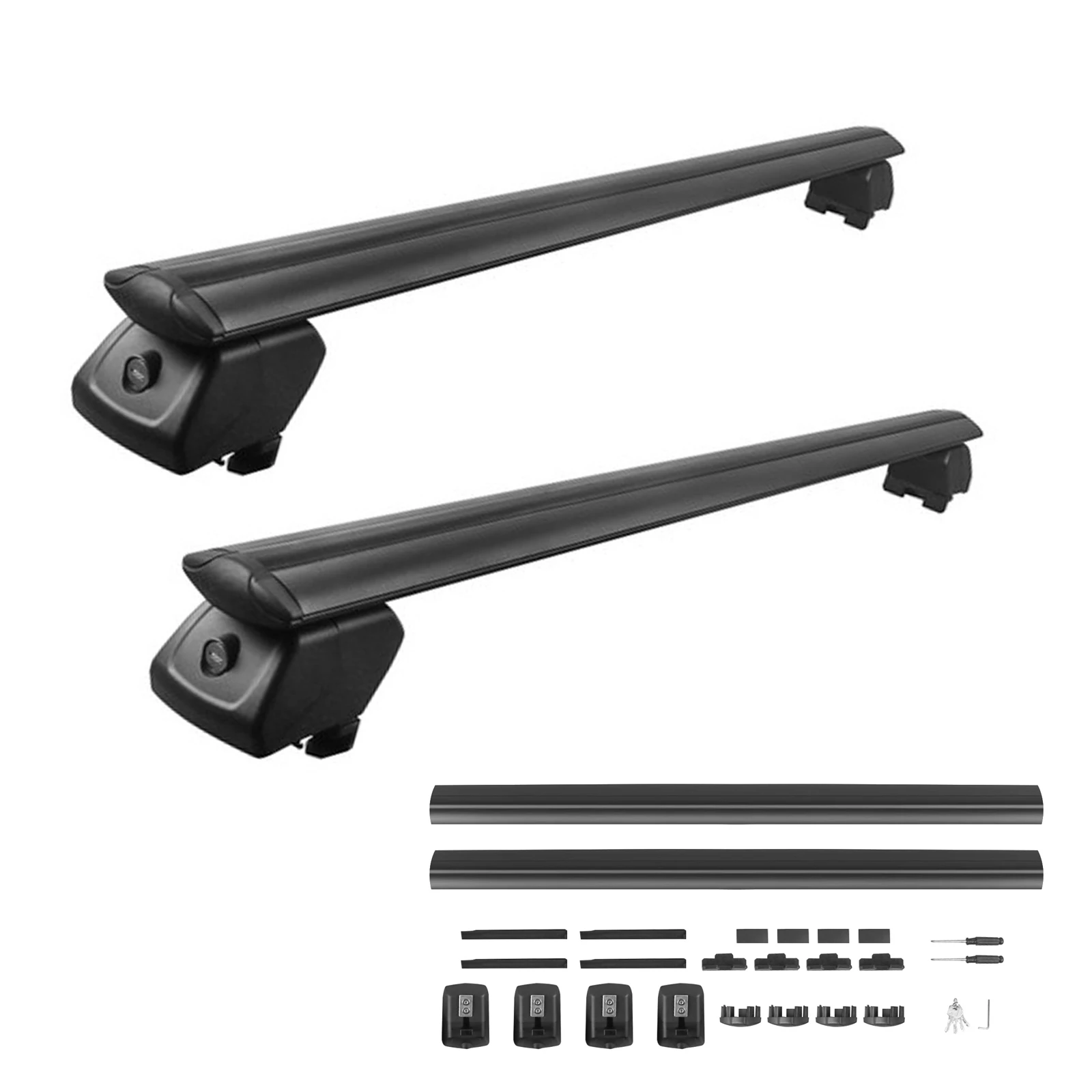 

48-дюймовые универсальные поперечины багажника на крышу для транспортных средств с моделими рельсов с приподнятыми и смывными рейками