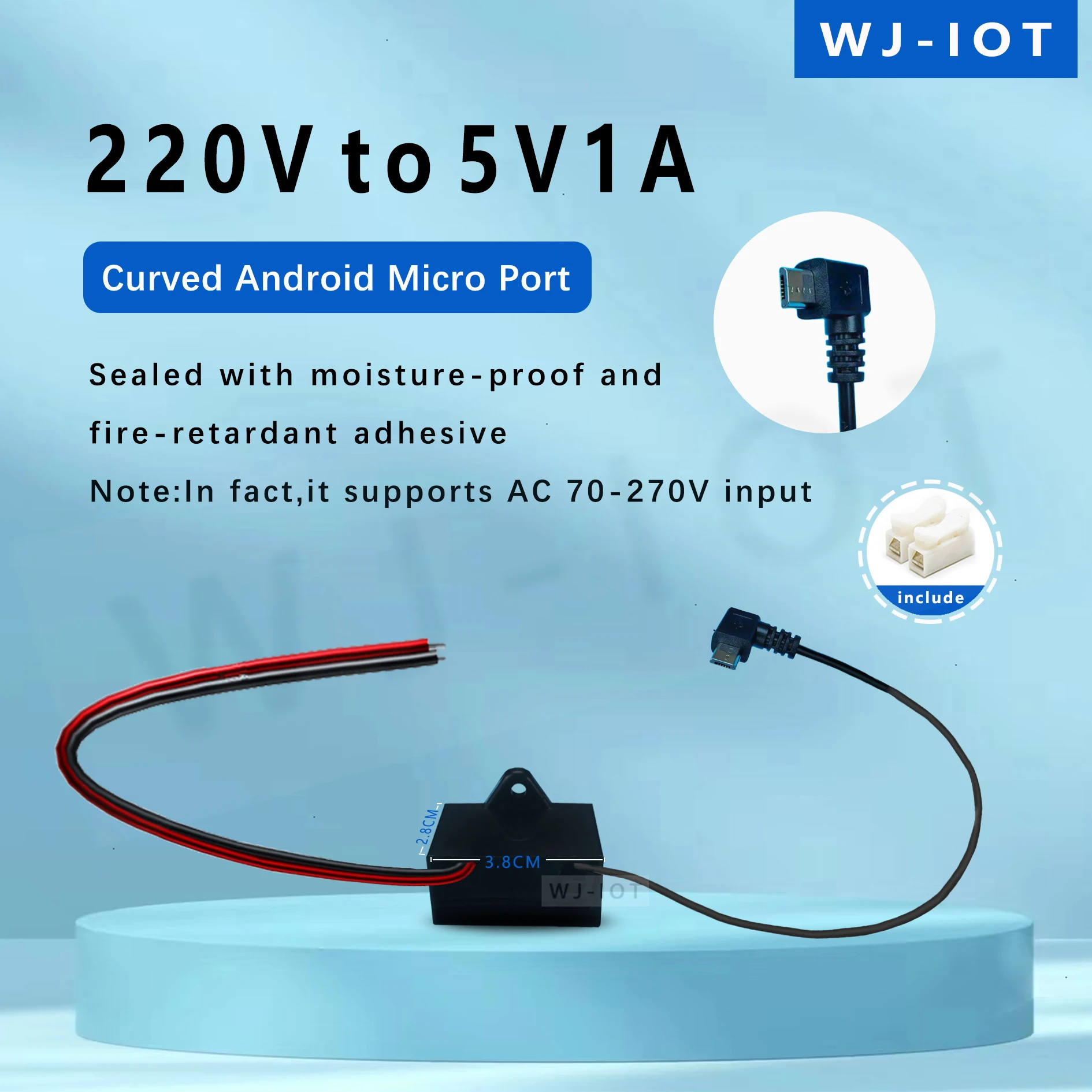 

5V 1A Water-proof Camera Power Transformer AC 220V to 5v 1A Household Power Supply micro USB Monitoring Adapter USB DC elbow