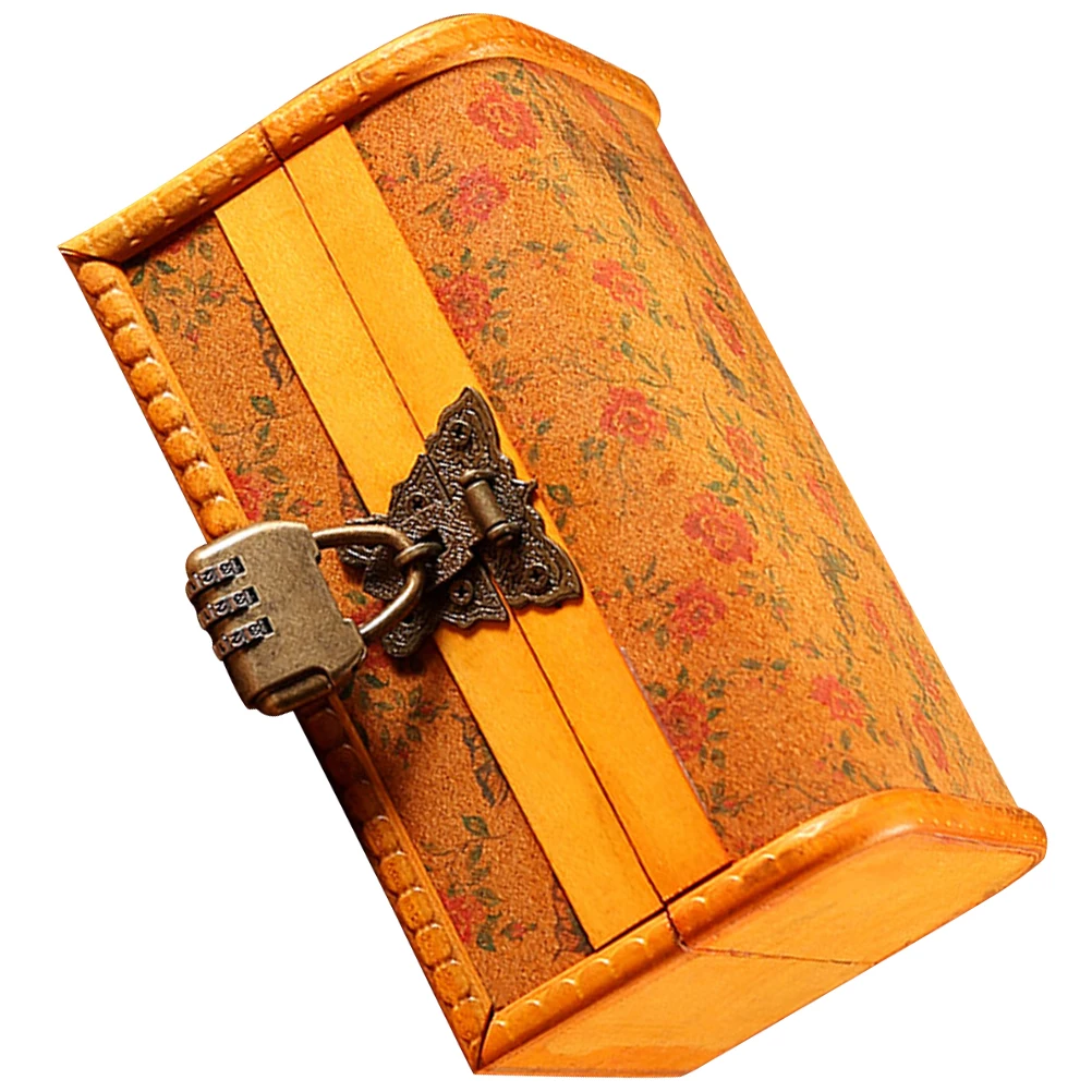 

Jewelry Box Storage Case Organizer with Lock Wood Earrings Chest Boxes Holders Vintage
