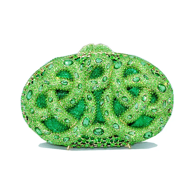 DGPEAFOL Clutch bag Green Shape Pattern Snake Lady Royal Crossbody Handbag Women Rhinestone Cocktail Wallet Wedding Evening Bags