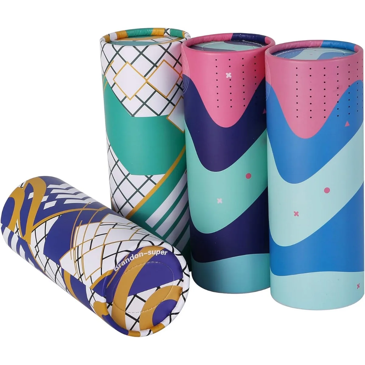 4PK 블루 자동차 티슈 홀더, 컵 홀더 및 여행용 티슈용 원형 용기