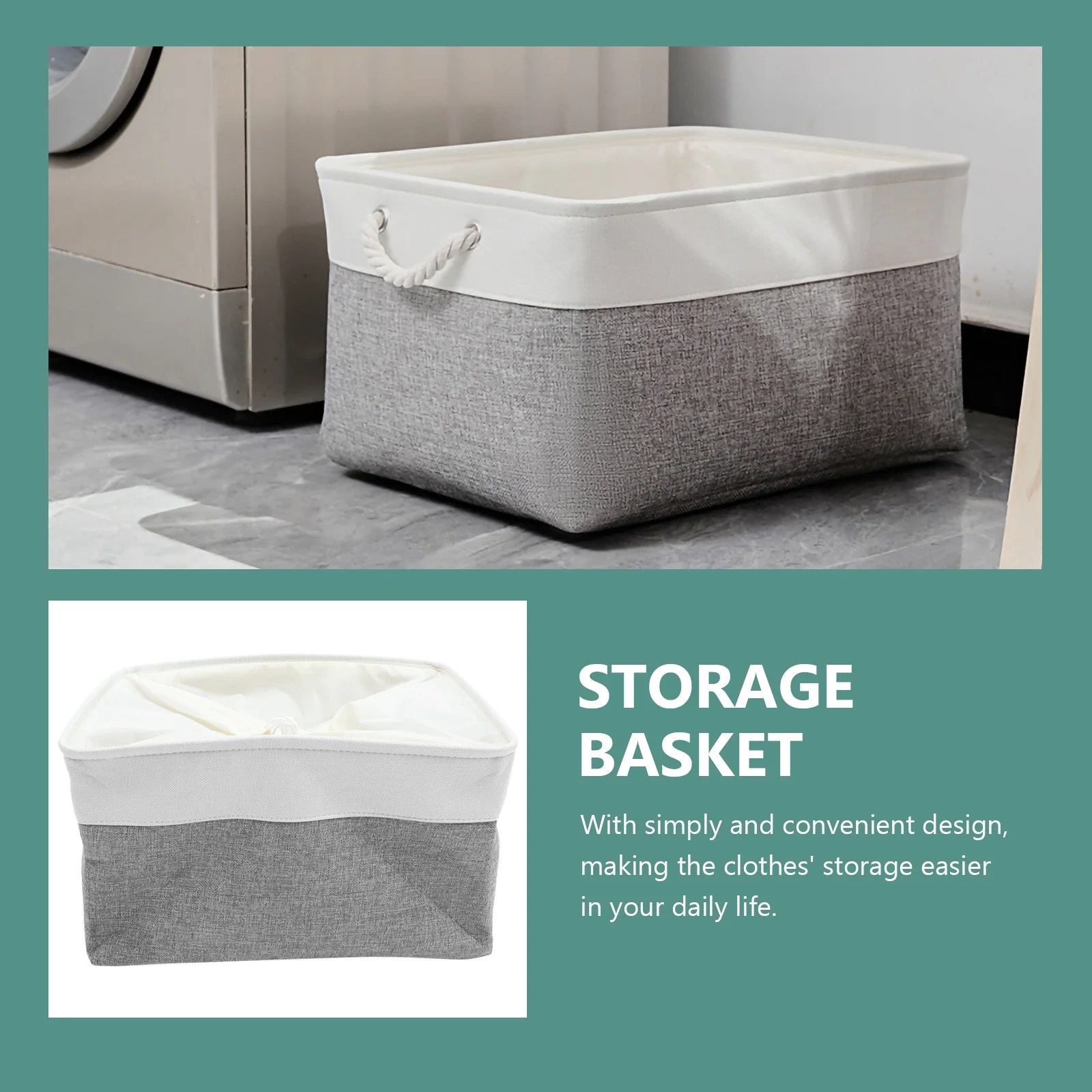 

Large Foldable Storage Basket Bedroom Laundry Clothes Organizer Household Fabric Container with Handles