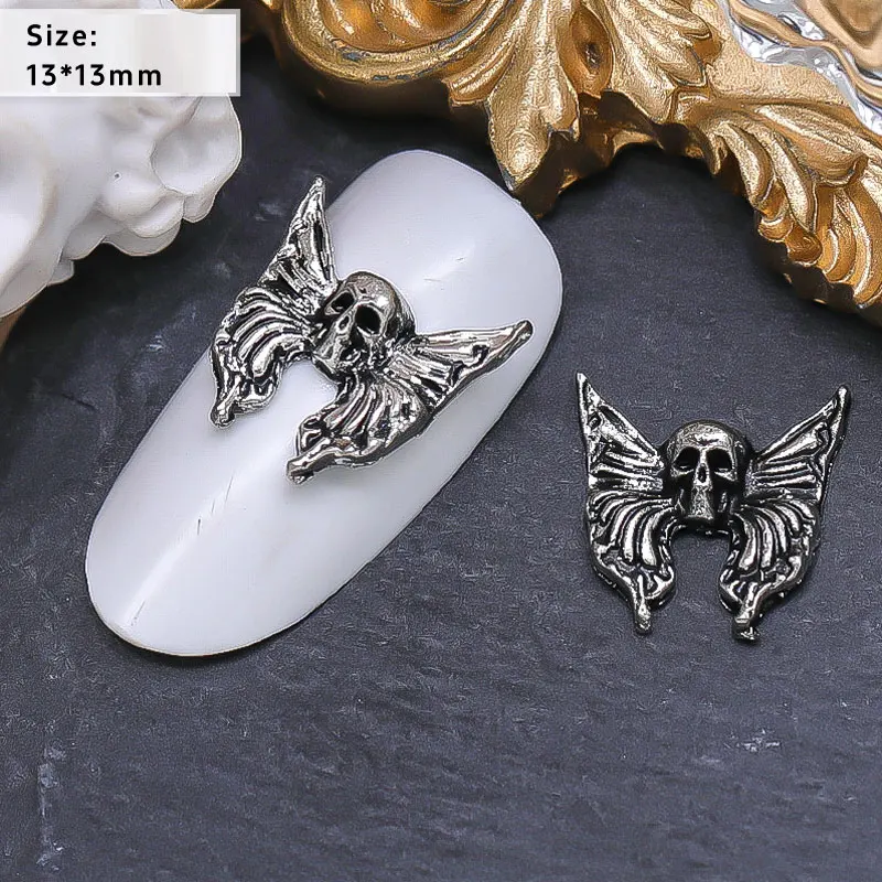 20 stücke Vintage Legierung Kreuz Nail Art Charms 3d Legierung Metall Barock Engel Herz DIY luxuriöse Maniküre Dekorationen