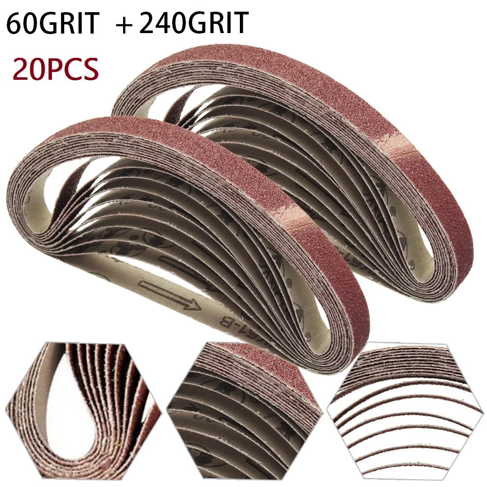 Aluminum Oxide Sanding Belt 15*452mm 60/240Grit For Grinding For M10 Sander Adapter Polishing Machine Sanding Belt