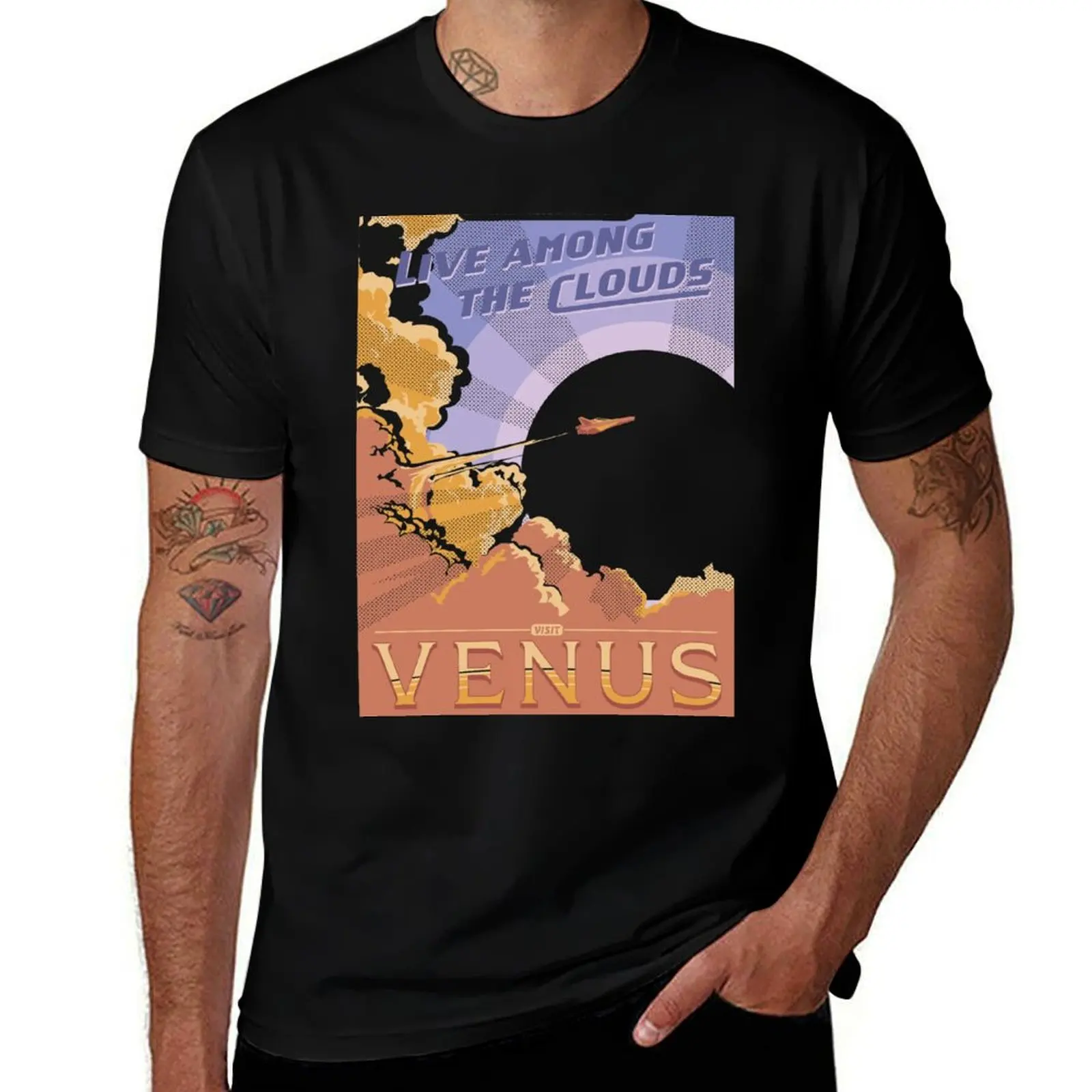 Camiseta Visit Venus, camisetas gráficas para hombre, camisetas de marca de lujo de alta calidad, camiseta informal para hombre