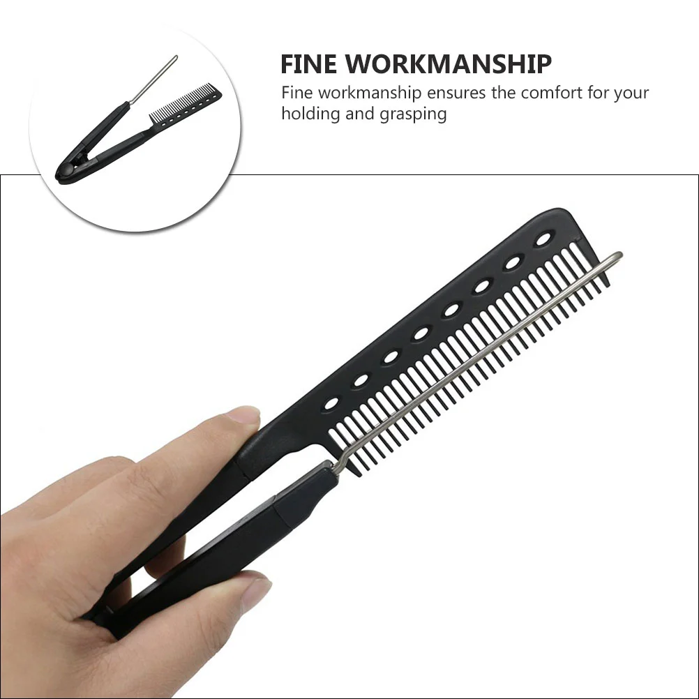 V-shaped Hair Straightening Comb Ironing Brush Straightener Woman Multipurpose Teasing Haircut Supplies Tool