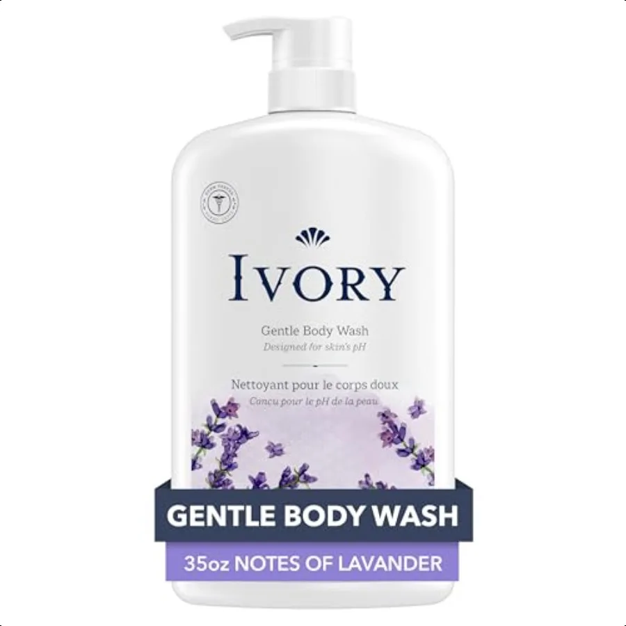 

Ivory Gentle Body Wash Designed for the Whole Family Free of Dyes Heavy Perfumes Parabens Phthalates Silicones Lavender Scent 3