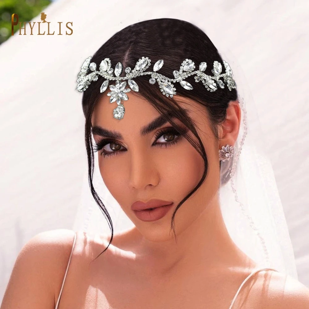 A501 Rhinestone Women Headpiece Party Jewelry Gift Crystal Forehead Chain Wedding Hair Wear Accessories Bridal Headdress