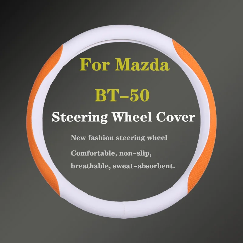 For Mazda BT-50 BT50 Car Steering Wheel Cover Genuine Leather Carbon Fiber Women Man Summer Winter