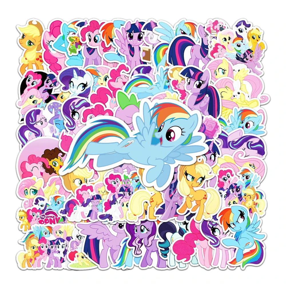 10/30/50PCS Rainbow Horse Graffiti Sticker Cartoon Animation Luggage Notebook DIY Skateboard Bag Decoration Waterproof Wholesale