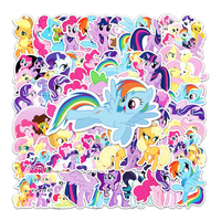 10/30/50PCS Rainbow Horse Graffiti Sticker Cartoon Animation Luggage Notebook DIY Skateboard Bag Decoration Waterproof Wholesale
