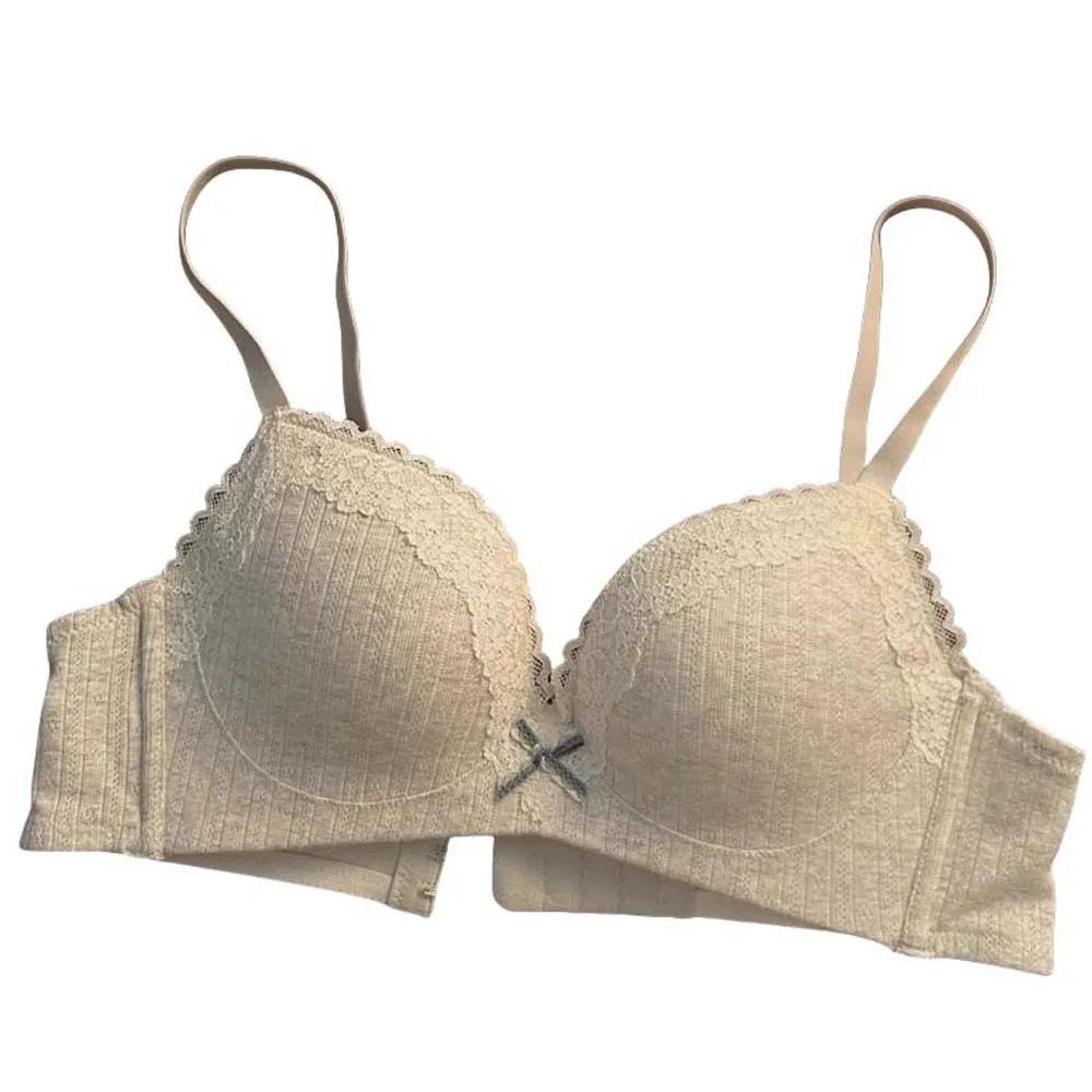 

Close-fitting Floral Wireless V Bra Shockproof Anti-sagging Push Up Underwear Lingerie Traceless Seamless Lace Bras Girls Women