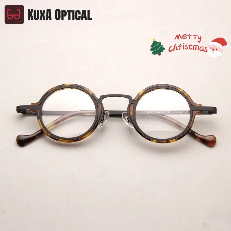 

KUXA Новая мода ацетатная круглая оправа для очков ретро очки оптика близорукость дальнозоркость рецепт линзы рецепт Oculos