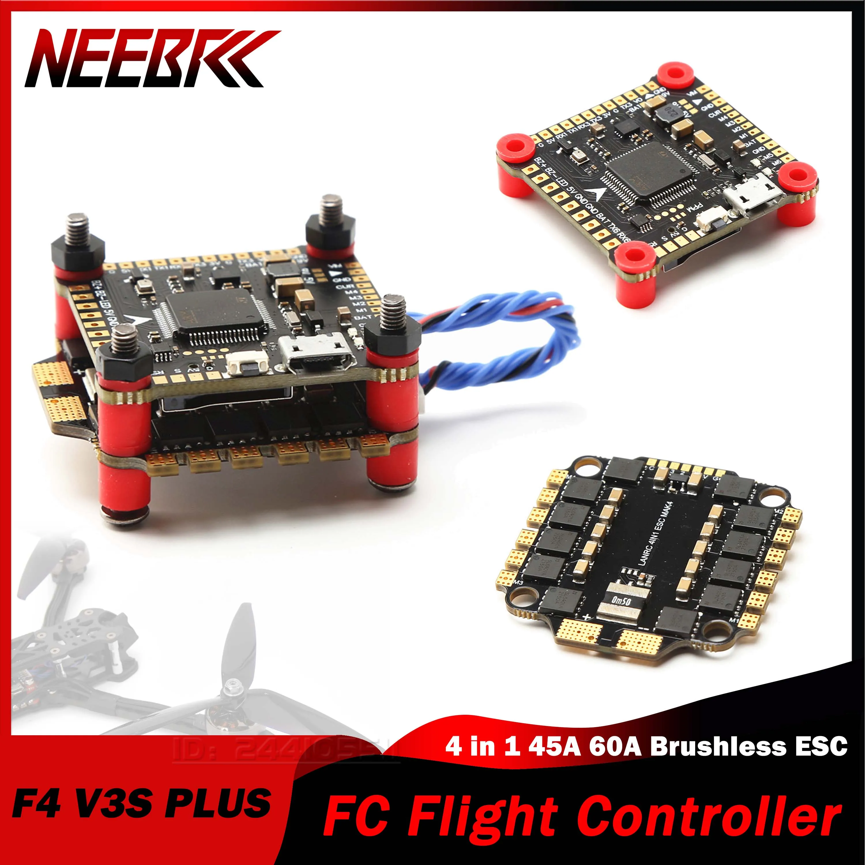 F4 V3S PLUS RC FPV FC Flight Controller Board Betaflight 4 in 1 45A 60A Brushless ESC for Racing Drone Mark4 APEX Quadcopter DIY