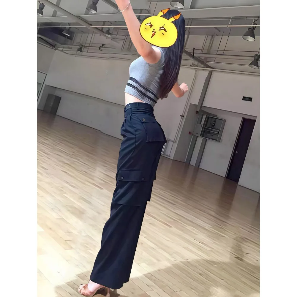 Balloom Modern Dancewear Women's Men's High Waist Performance Practice Suit Black Social Latin Dance Long Pants Yoga Sports Wear