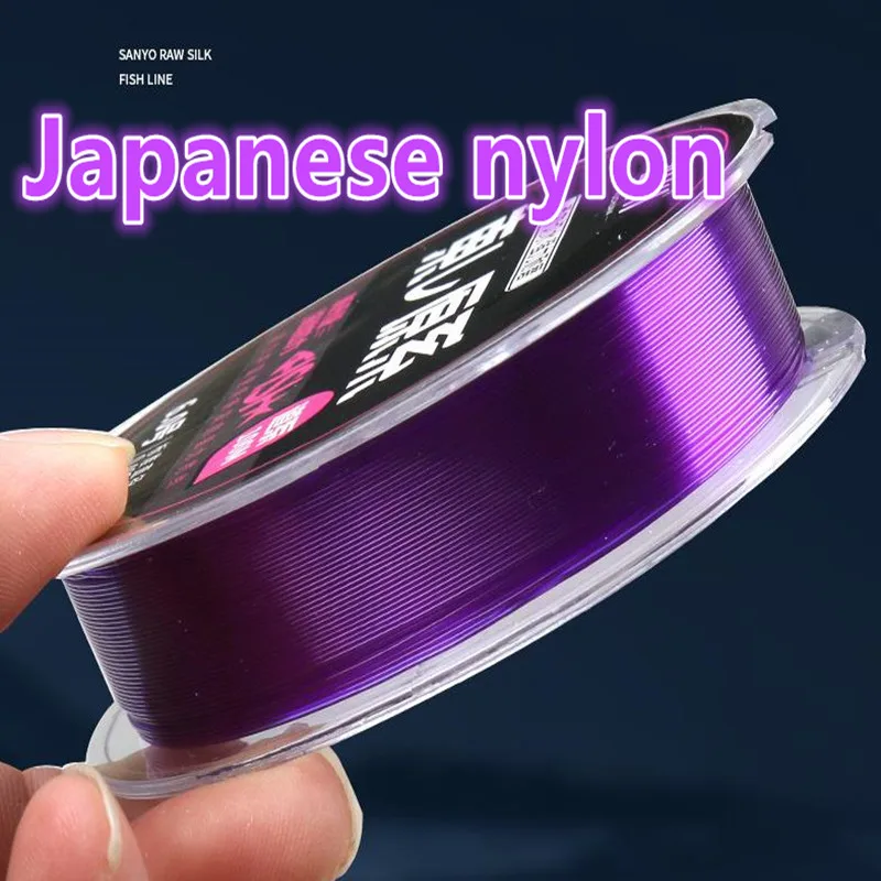 100 m lange, mit Fluorkohlenstoff beschichtete japanische Premium-Nylon-Angelschnur, weich, nicht kräuselnd, superstarke Nylon-Angelschnur