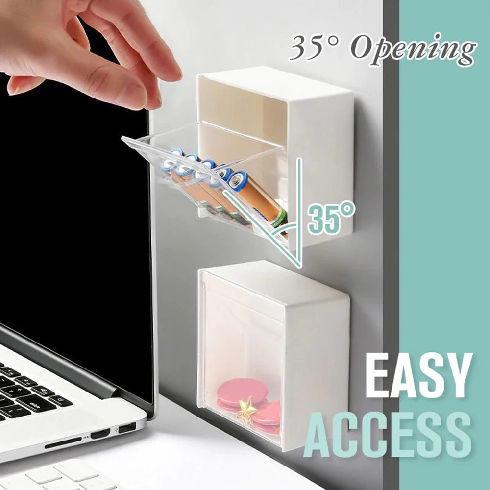 Petite Boîte de Rangement Auto-Adhésive, Boîtier d'Évaluation Mural à Rabat, Multifonction pour 03/Life, Durable et Durable