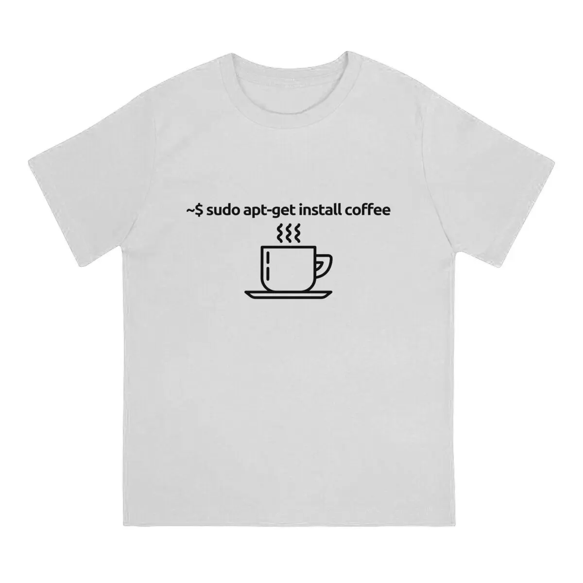 Men linux sudo apt get install coffee funny linux command line Essential T-Shirt  Cotton Style  Hipster  Neck Graphic Tshirt