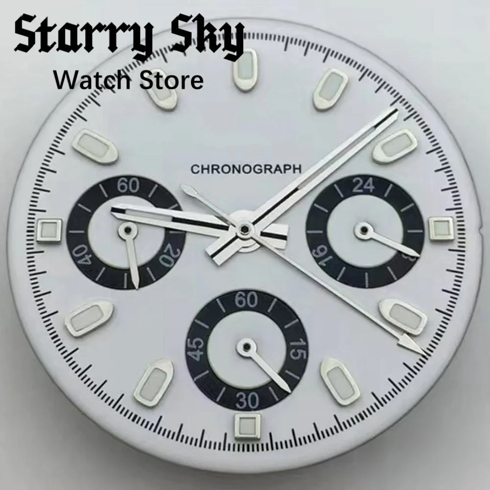 Starry Sky 30mm Black/Blue/Gray/White Watch Dial Watch Hands With Green Luminous Fits For VK63 Quartz Movement Watch Accessories