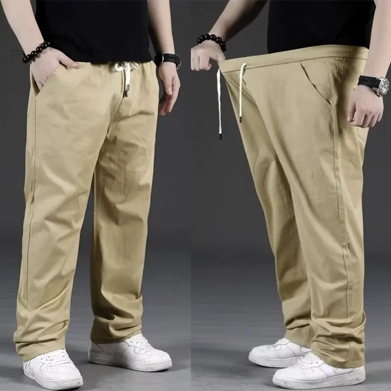 

Casual Pants Straight Loose Pants Trousers Lace-up Solid Color 2025 Autumn And Winter New Clothing Fashion High Street Men's Clo