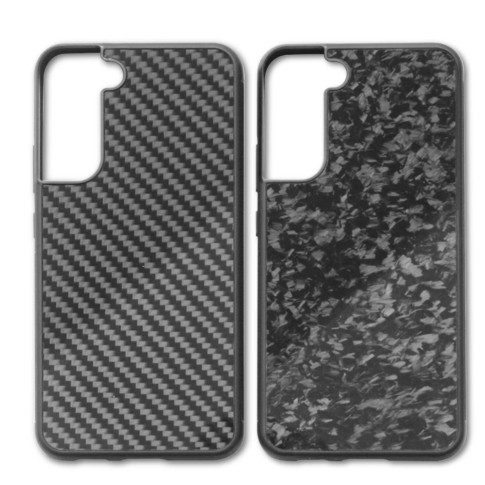 Gloss Carbon & Forged Carbon Fiber TPU edge Phone Case for Samsung Galaxy S22 Ultra Anti-fall S22 Plus S22 + Cover Shell