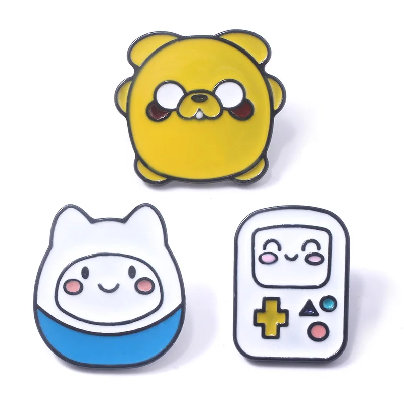 Creative Adventure Time Pins Brooch Cartoon Funny Cup Finn Princess Jack BMO Badge Brooch Backpack Bag Accessories Jewelry