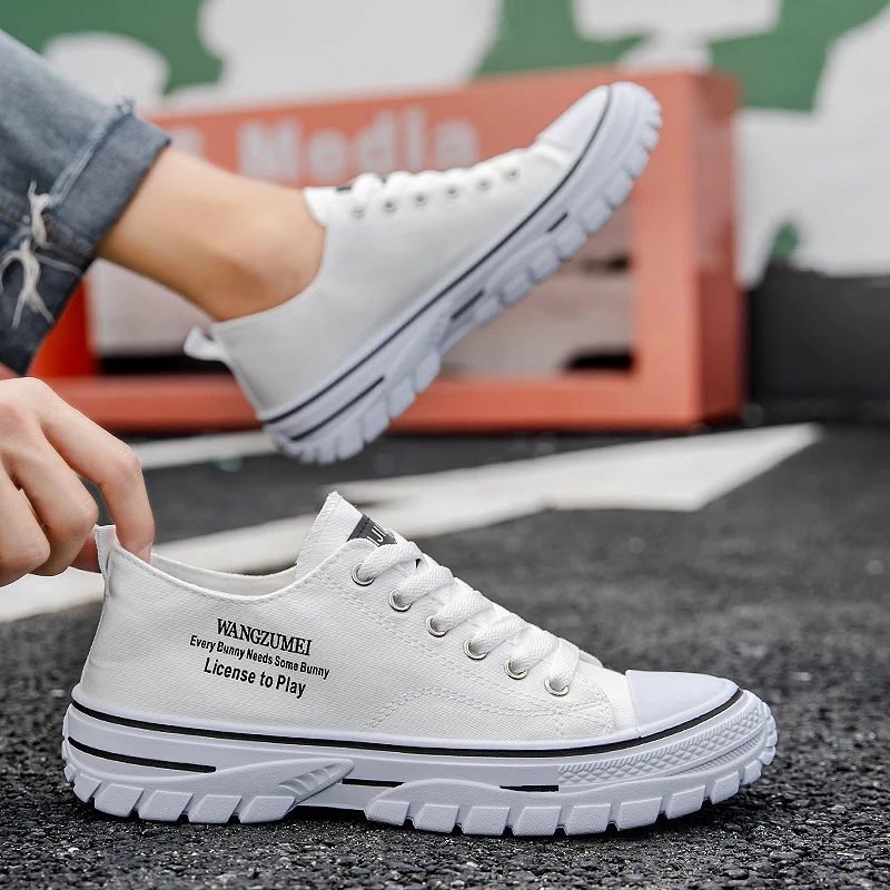 Fashion Outdoor High Quality Sneakers Comfortable Low-Top Men Tennis Shoes Men's Canvas Shoes Summer Breathable Men Casual Shoes