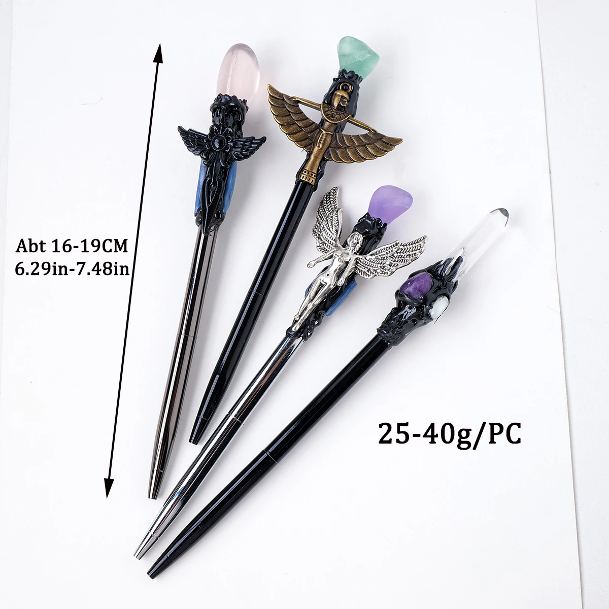 1PC Natural Crystal Quartz Magic Wand Pen Witch Crystal Ball-Point Pen  Student Stationery Office Business Gifts