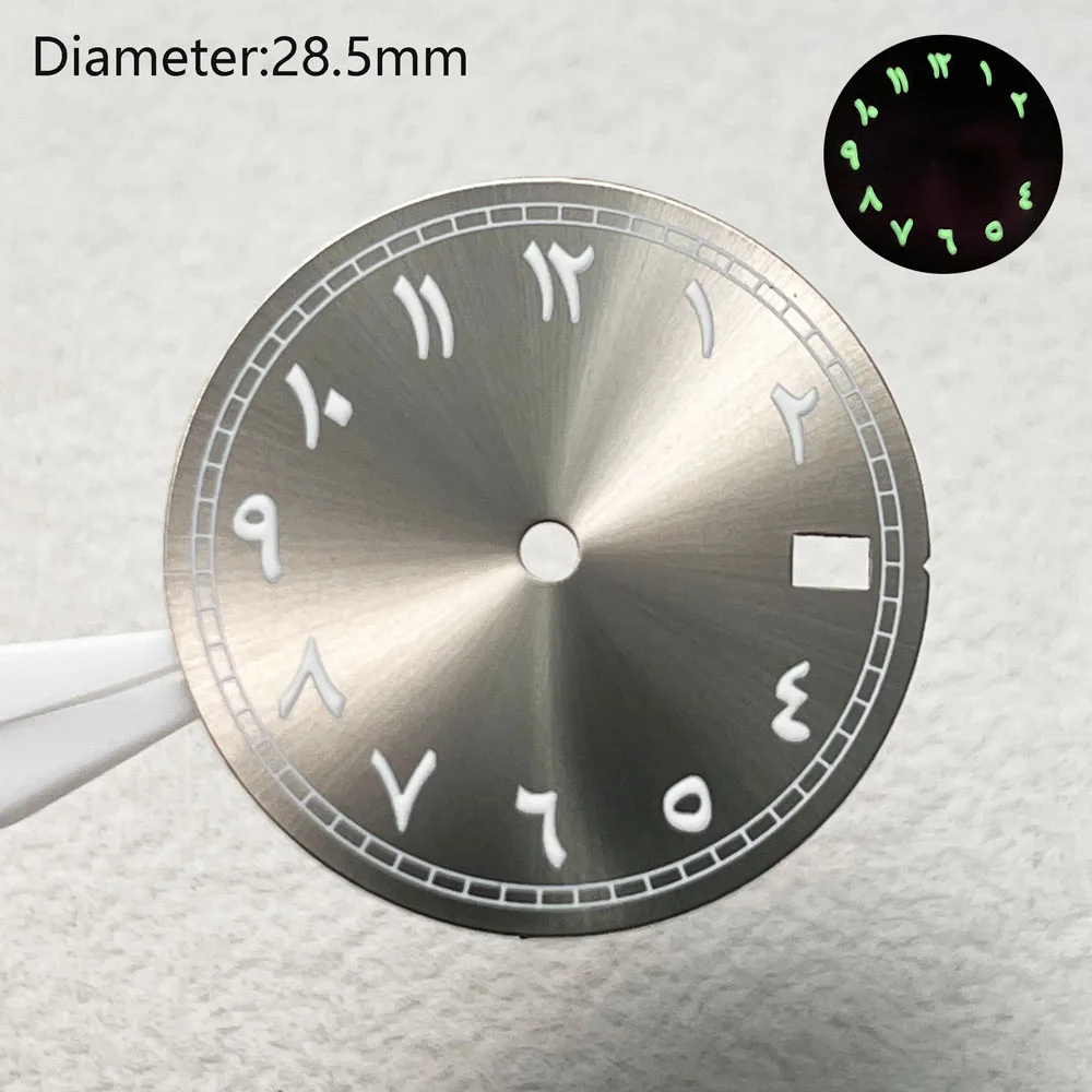 Quadrante NH35 28,5 mm quadrante arabo luminoso cassa dell'orologio NH35 39 mm adatto per movimento automatico NH35 M228206-0025 quadrante slog watchmods