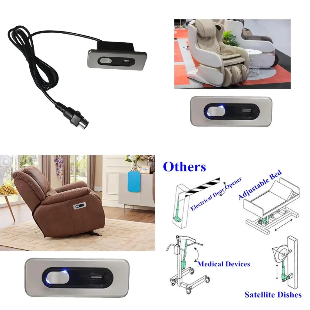 

Motorized Recliner Controllers Accessory for Home Theaters Seating 5V Straight Connectors Manual Positioning Systems