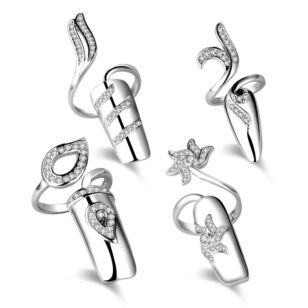 Fashion Creative Nail Ring Sets Silver plated color Finger Rings For Women Party Jewelry Anel Anillos Aneis Bague Jewellery Gift