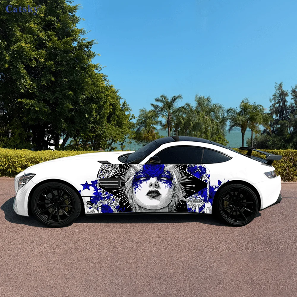 

Nun Candle Splatter Car Side Sticker Decoration, PVC Waterproof Scratch Resistant Decal, Car Protection, Auto Accessories Gift