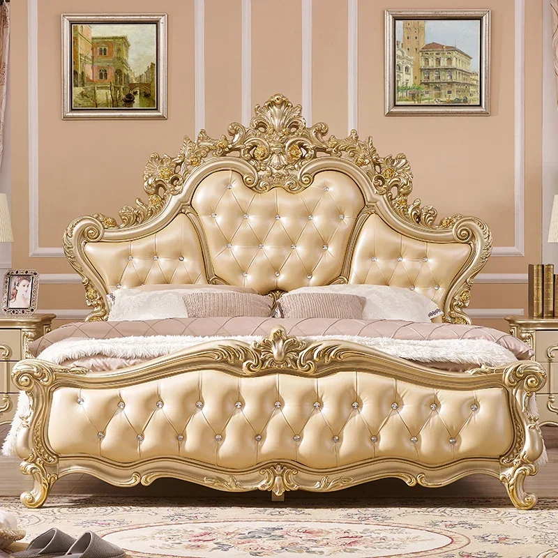 

Fashionable European Bed Frame High End Classic Luxury High Quality Bed Confortable Create Princess Cama Casal Home Furniture
