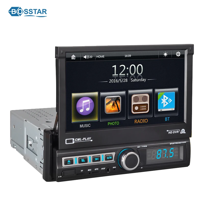 

1 Din Car Radio MP5 Player 7" Touch Screen BT Phone Car Stereo FM/MP3/MP4/Audio/Video/USB in Dash Car Auto Radio Player