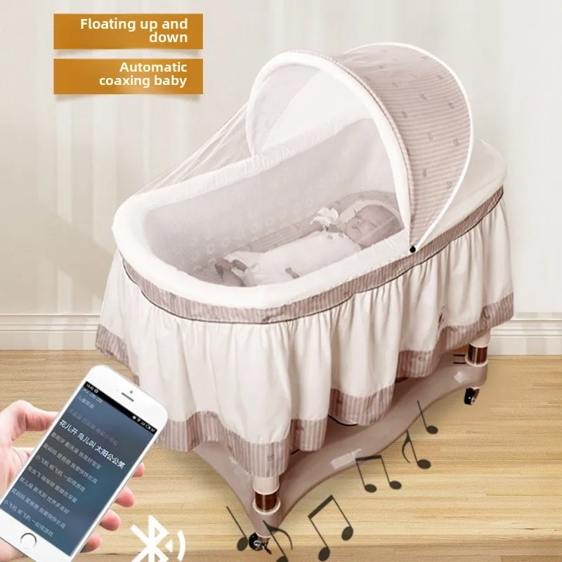 Baby coaxing artifact New sustenance Baby cradle Newborn coaxing baby Smart up and down rocking radish squat crib