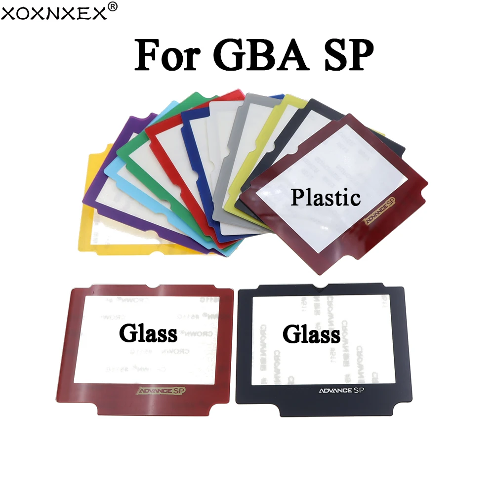 게임보이 어드밴스 SP 렌즈 보호기 1개 (뒷면 스티커 포함) 교체용 플라스틱/유리 스크린 렌즈 (GBA SP LCD 커버용)