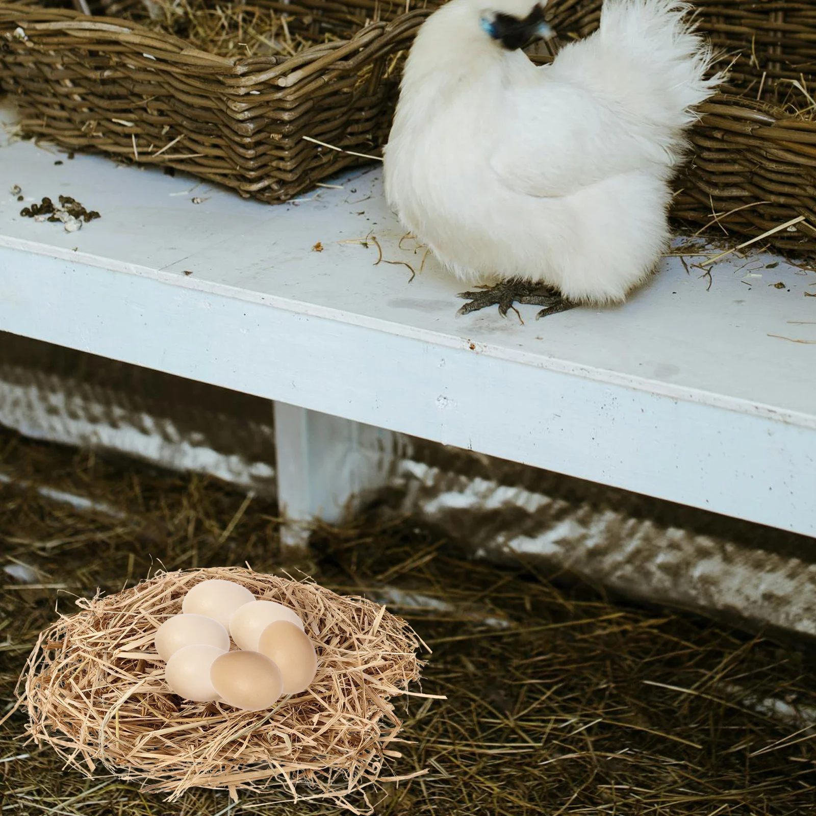 

1Set Chicken Bedding Shredded Straw Nesting Box Straw Material Soft Non Piercing Egg Nesting Pad Chicken Bedding Liner
