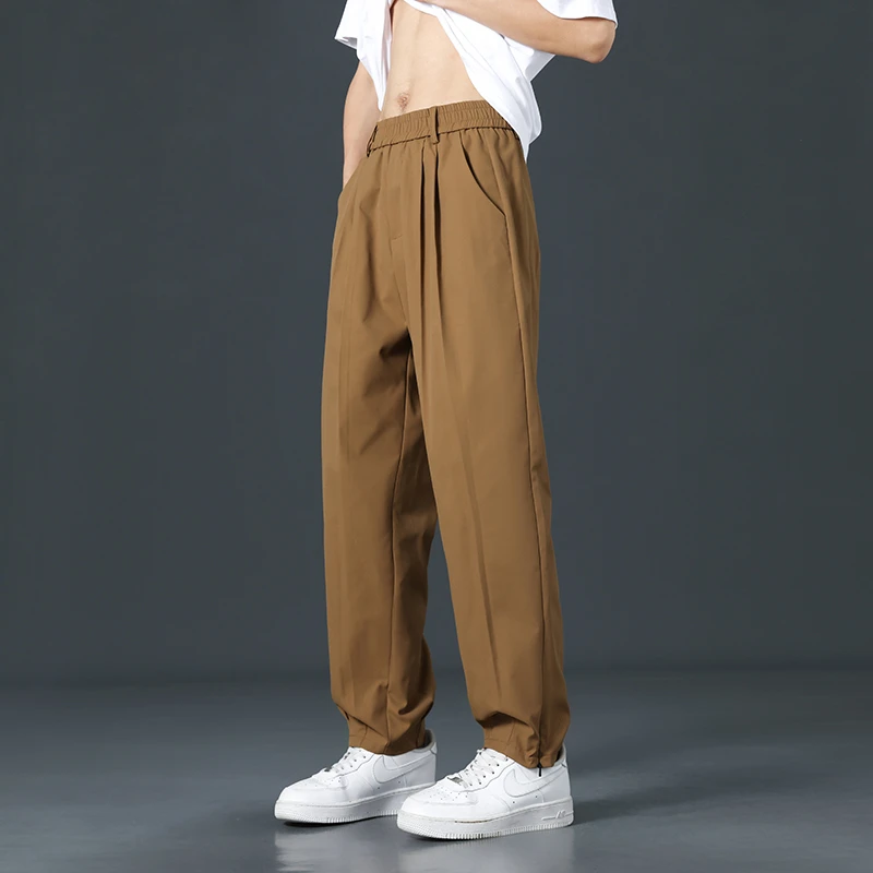 Men's Thin Casual Pants Large and Wide Floor-Length Cargo Pants Quick-Drying Work Pants