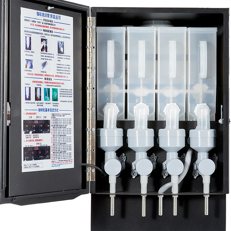 Mesin Kopi Instan Jus Teh Susu Dingin dan Panas Terintegrasi Komersial Sepenuhnya Otomatis