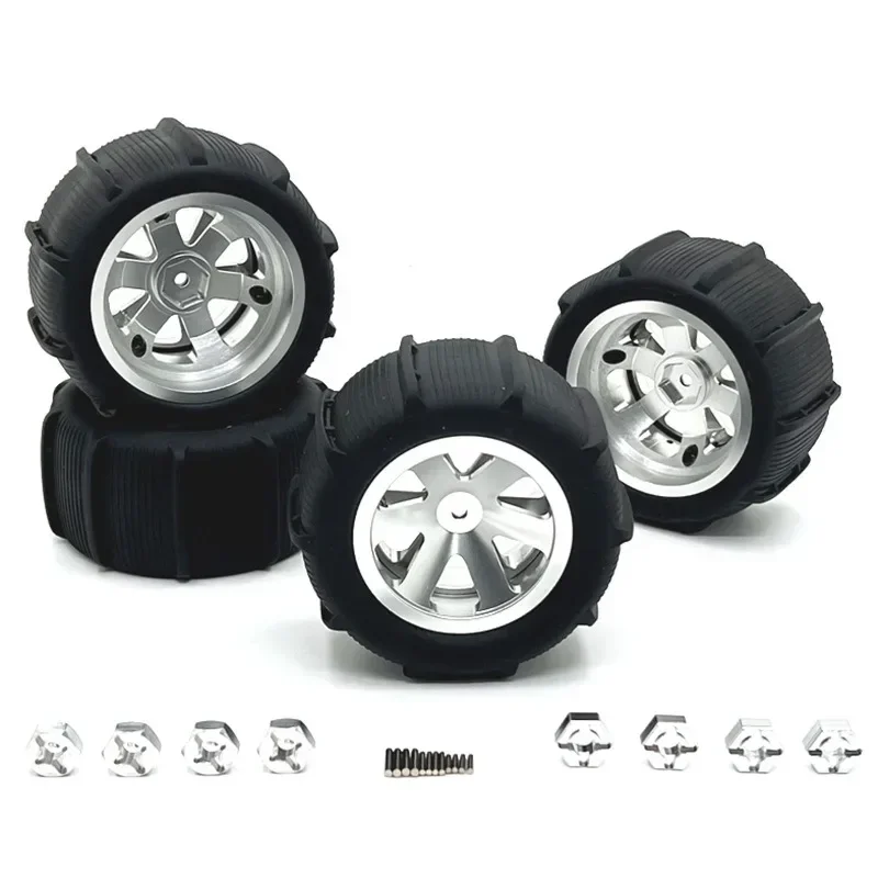 Ruedas de abrazadera de neumáticos mejoradas de Metal para MJX WLtoys SCY JJRC RIaarIo LC HuanSu y otras piezas de coche RC
