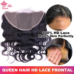 Queen Hair Real HD Invisible 13x6 13x4 6x6 5x5 4x4 Undetectable Lace Closure Frontal Brazilian Virgin Body Wave Raw Human Hair