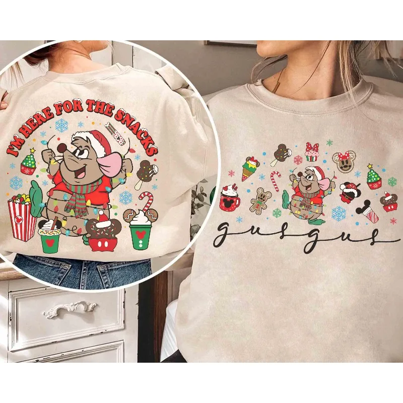 Christmas Gus Gus I'm Here for The Snacks Sportswear Hoodies Fall/Winter Unisex Casual Fashion Streetwear