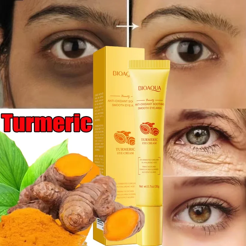 

Turmeric Eye Bag Removal Cream Anti Dark Circles Puffiness Fade Fine Lines Firming Eyes Contour Skin Brighten Moisturiz Eye Care