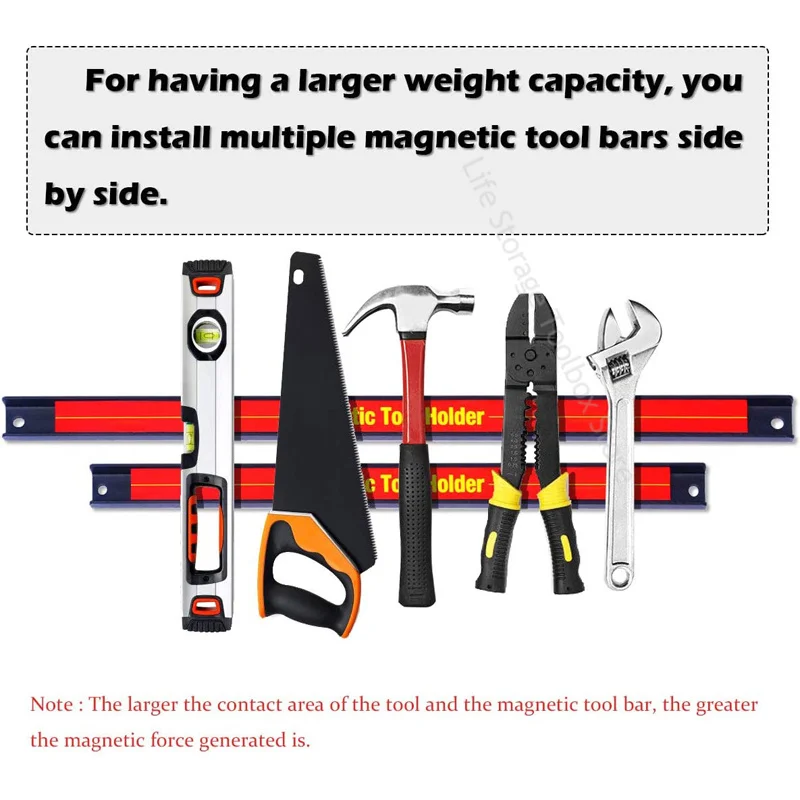 Magnetic Tool Holder,Heavy-duty Magnet Bar Strip Rack,Wrench Tool cabinet Wall Mounted Storage Tool Bar Strip for Tool Organizer