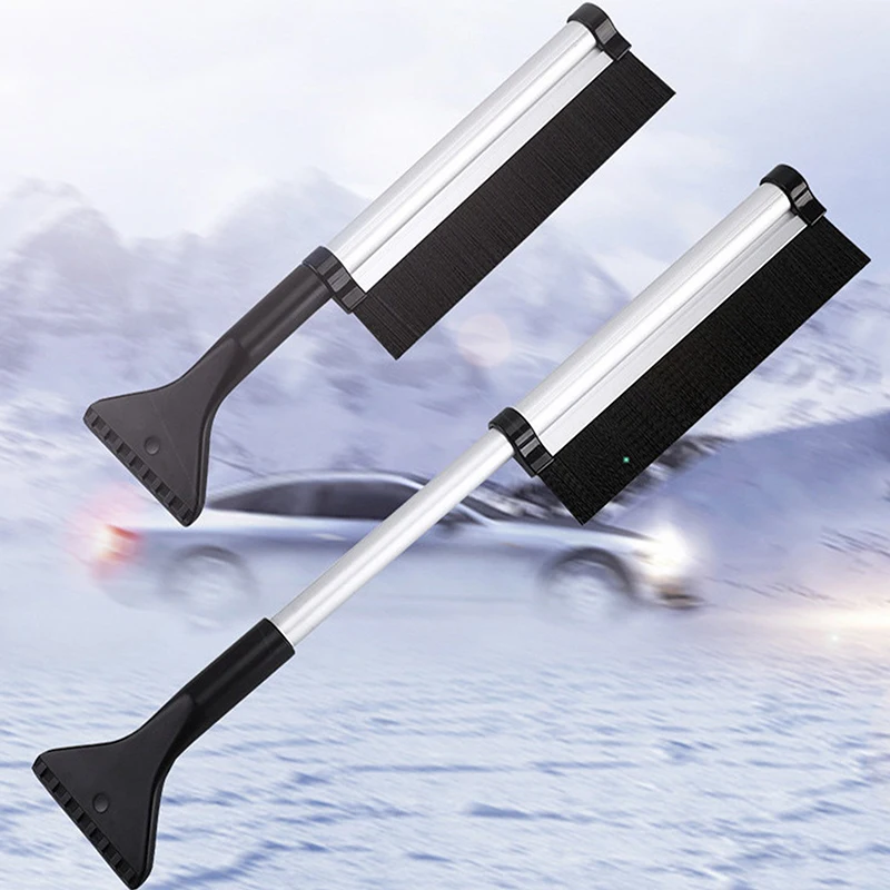 Car Windshield Wiper Snow Removal Brush Snow Shovel Extendable Stainless Steel Cleaning Tool Broom Cleaning Accessories