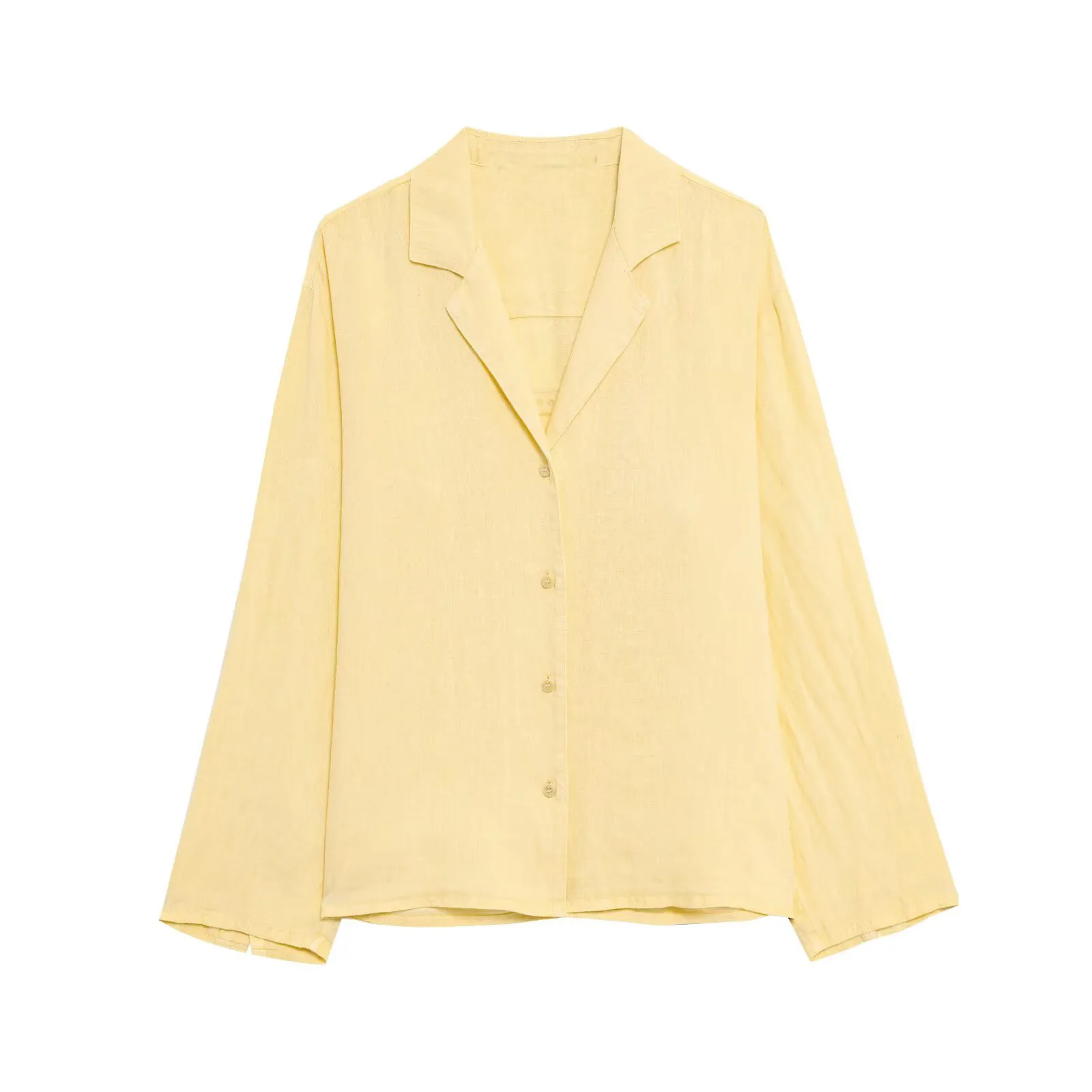 2025 Primavera Verano Casual mujeres mantequilla trajes amarillos moda Vintage cuello vuelto camisas de un solo pecho pantalones cortos elegantes