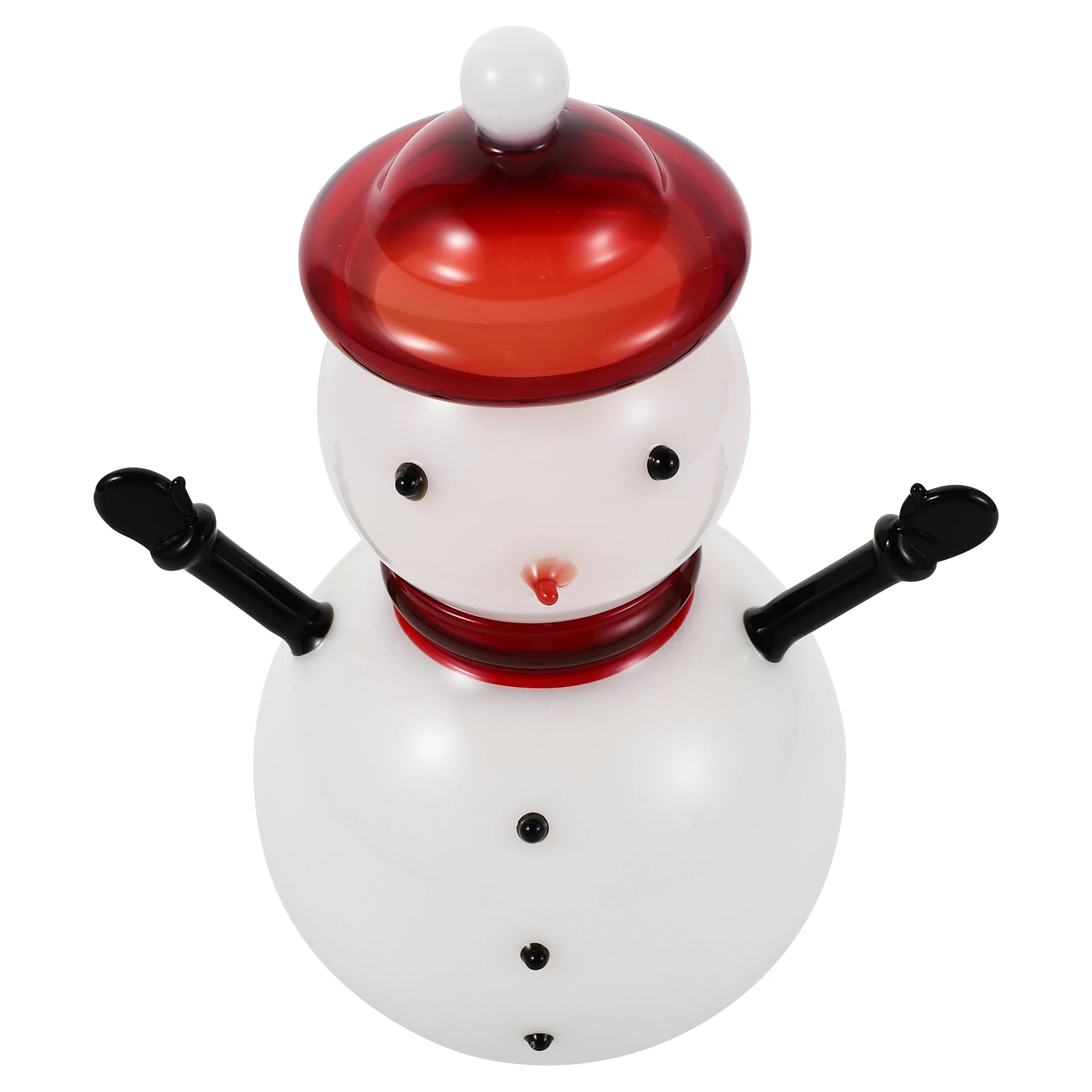 

Glass Snowman Candy Jar Lid Decorative Christmas Storage Container Sweets Cute Snowman Kitchen Decor Decorative Candy Can