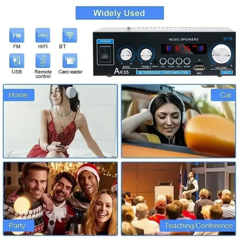 Home High-power Bluetooth Power Amplifier 2.0 Channel Constant Resistance Mini Power Amplifier Small Car Power Amplifier Multy